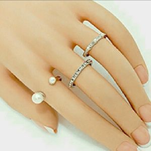 Pearl Tip Cuff Rings